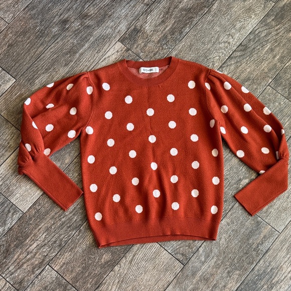 DO+BE Rust and White Polka Dot Sweater - Picture 1 of 10